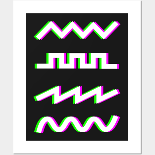 Glitch Synthesizer Audio Waveforms Posters and Art